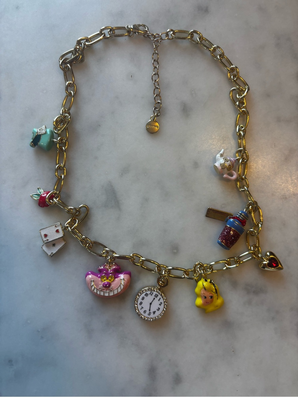 BaubleBar Disney gold-tone Alice in Wonderland Charm Necklace